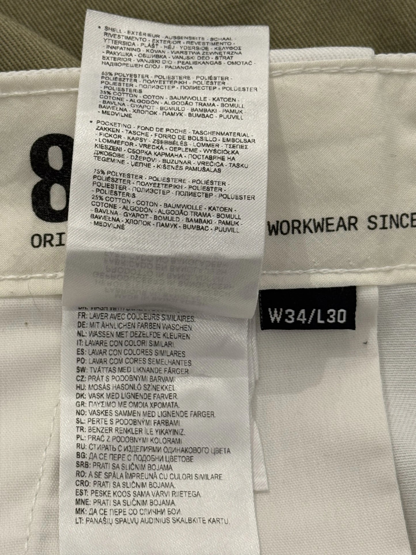 Dickies 874 Original Fit Bianco Workwear Chino – W34/L30 5