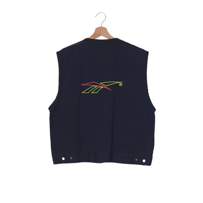 Reebok Vintage Gilet Cargo Multipocket Navy Neon XL 2