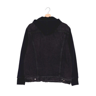 Giacca Jeans Levi's Trucker Vintage Fit Nera con Cappuccio Pile – L