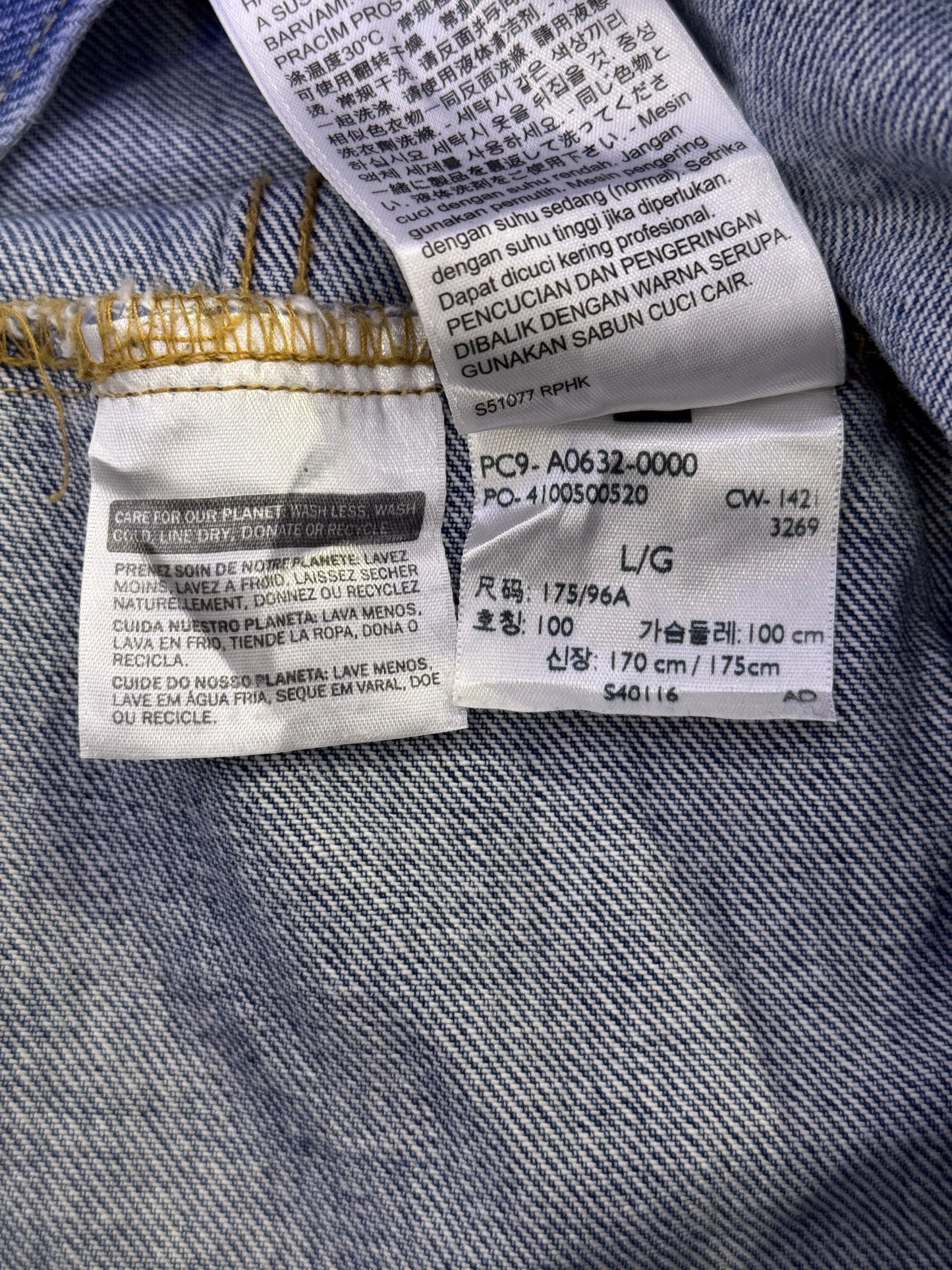 Giacca Levi's Trucker Denim Chiaro – Cappuccio Felpa Grigia – L 6