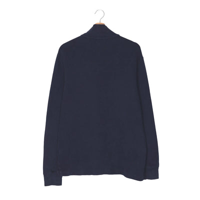 Felpa Half-Zip Polo Ralph Lauren Navy – Pony Rosso – Zip con Linguetta in Pelle – Taglia M