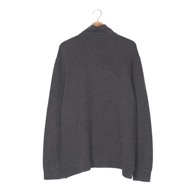 Felpa Half-Zip Polo Ralph Lauren Grigio Antracite – Pony Rosso – Zip in Pelle – Taglia L