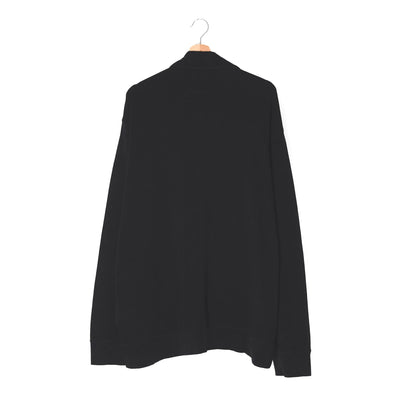 Felpa Half-Zip Polo Ralph Lauren Nero – Pony Grigio Tono su Tono – XXL