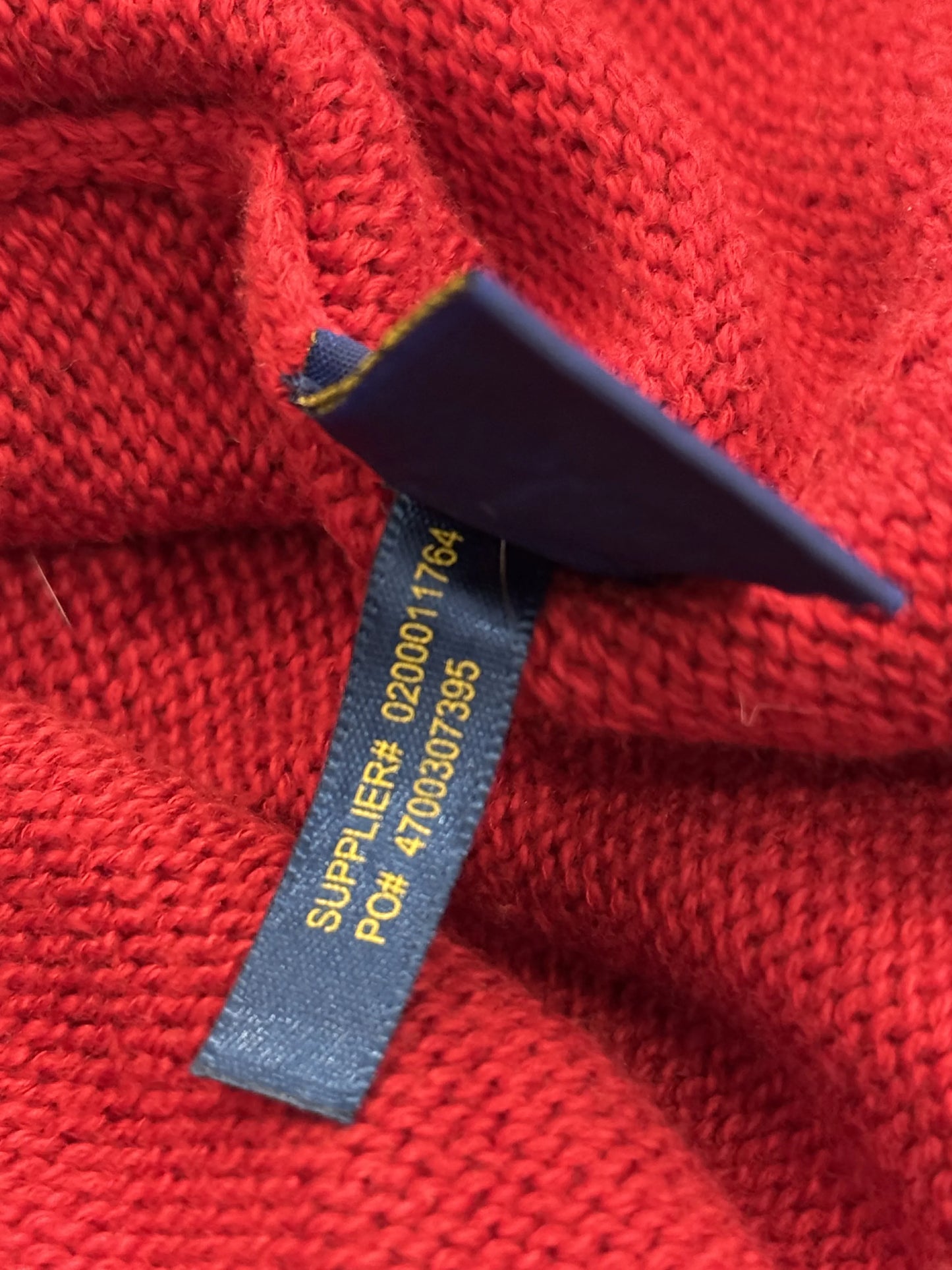 Felpa Half-Zip Polo Ralph Lauren Rosso Knit – Pony Navy – XL