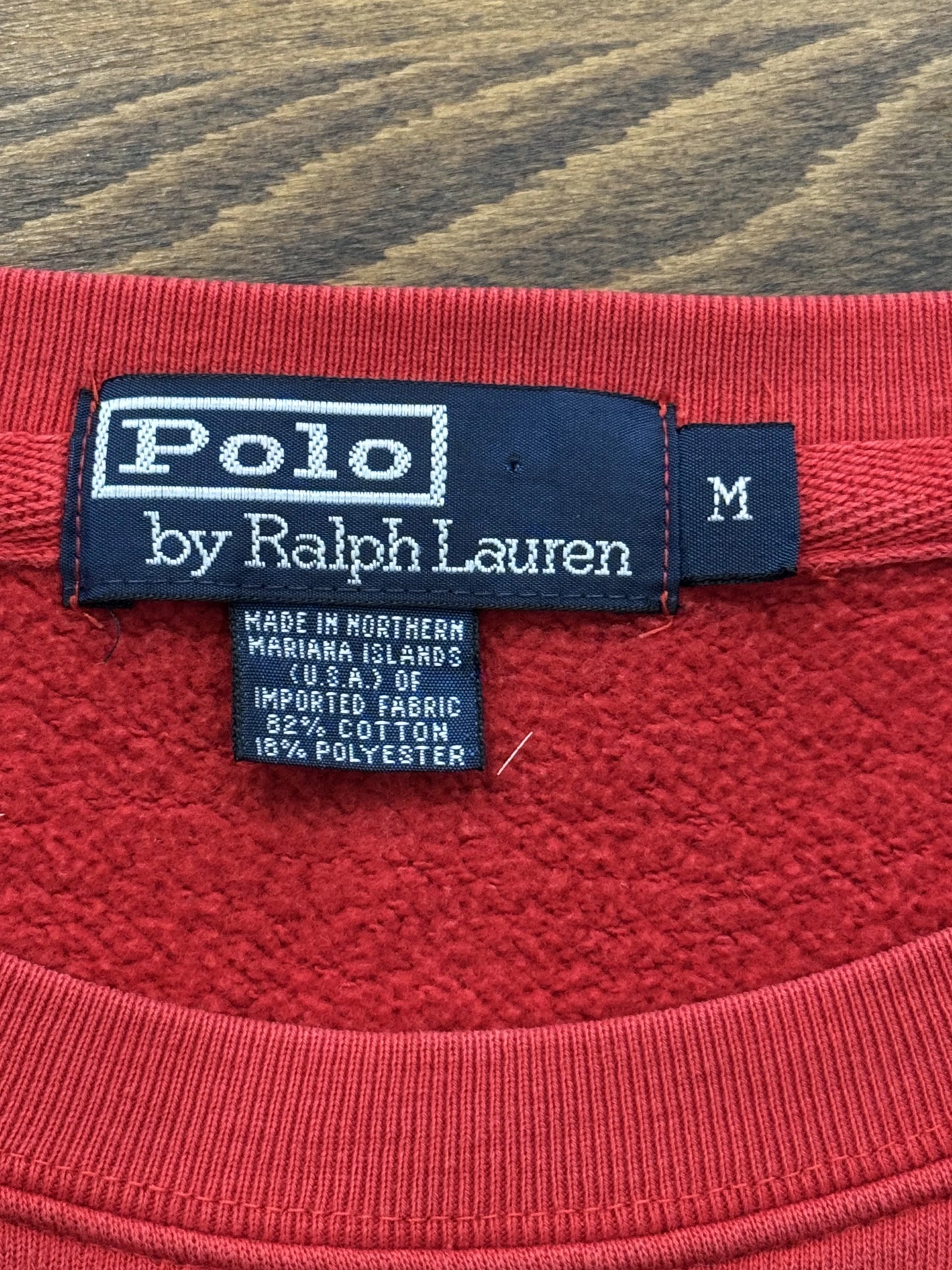Felpa Polo by Ralph Lauren Vintage Crewneck Rosso – Pony Navy – M