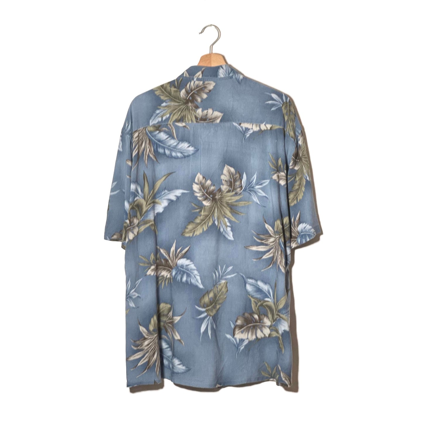 Pierre Cardin Camicia Tropicale Blu Slate Foglie Rayon – XL 2