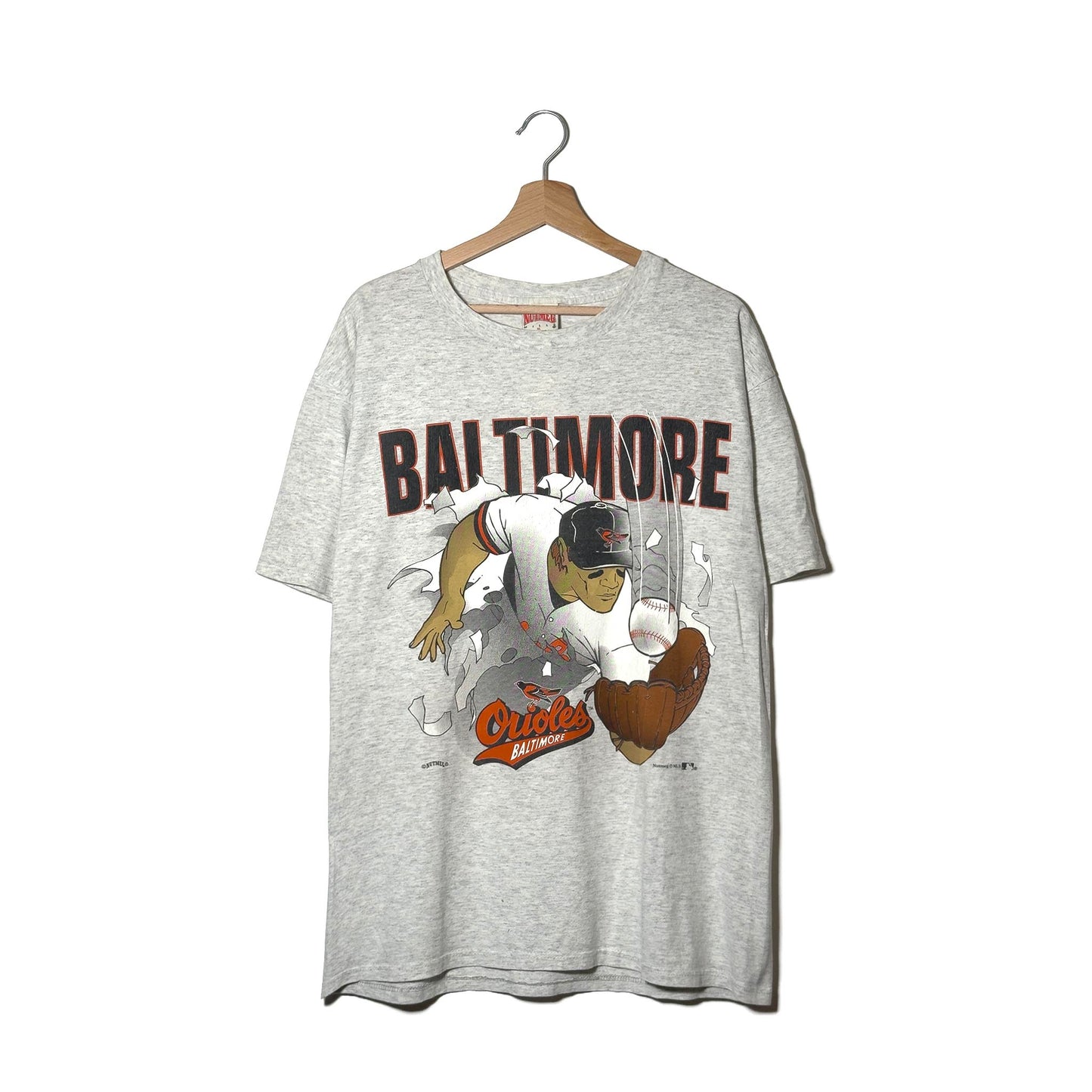 Nutmeg T-Shirt Orioles Baltimore Grigia Made in USA - XL