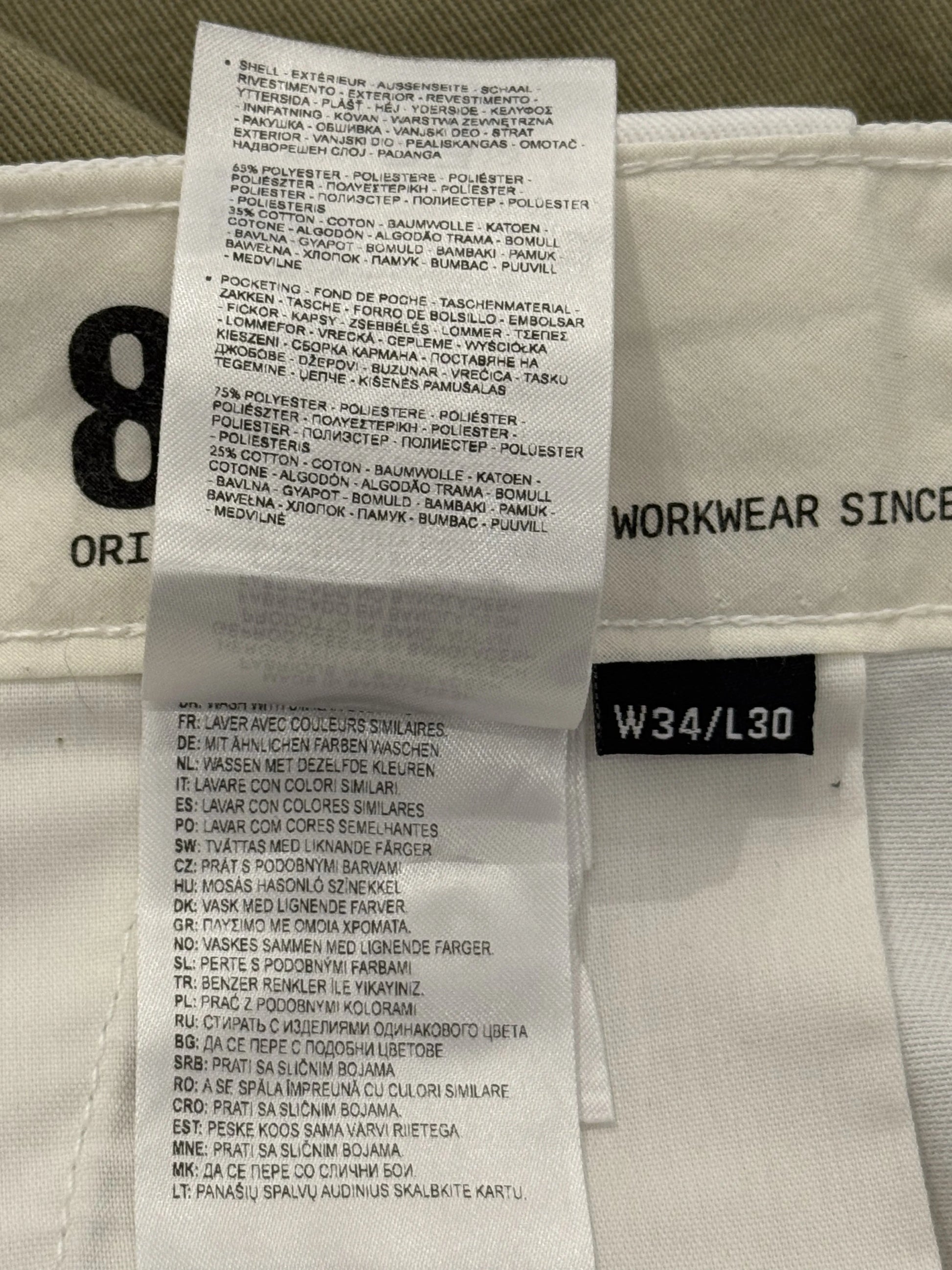 Dickies 874 Original Fit Bianco Workwear Chino – W34/L30 5