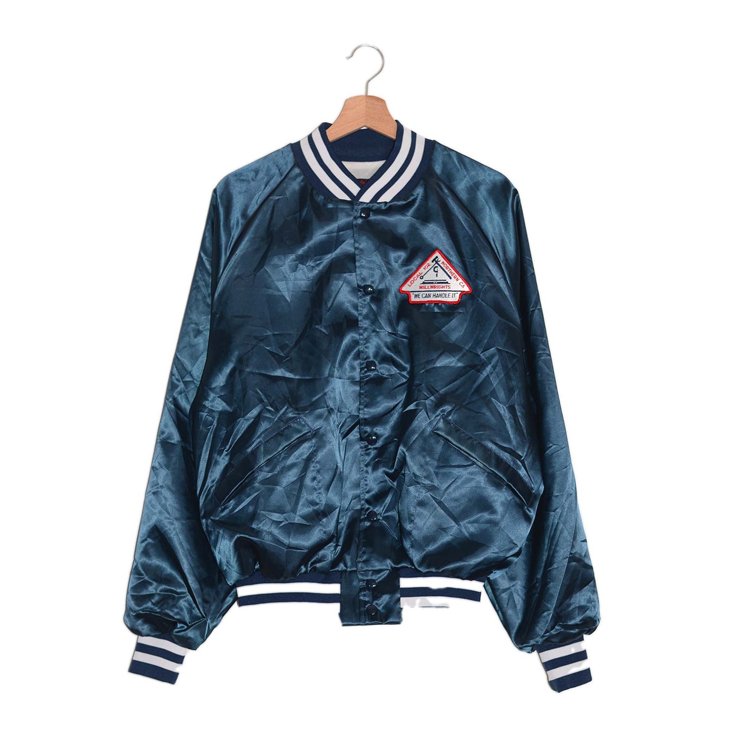Millwrights Vintage Satin College Jacket Blue – L