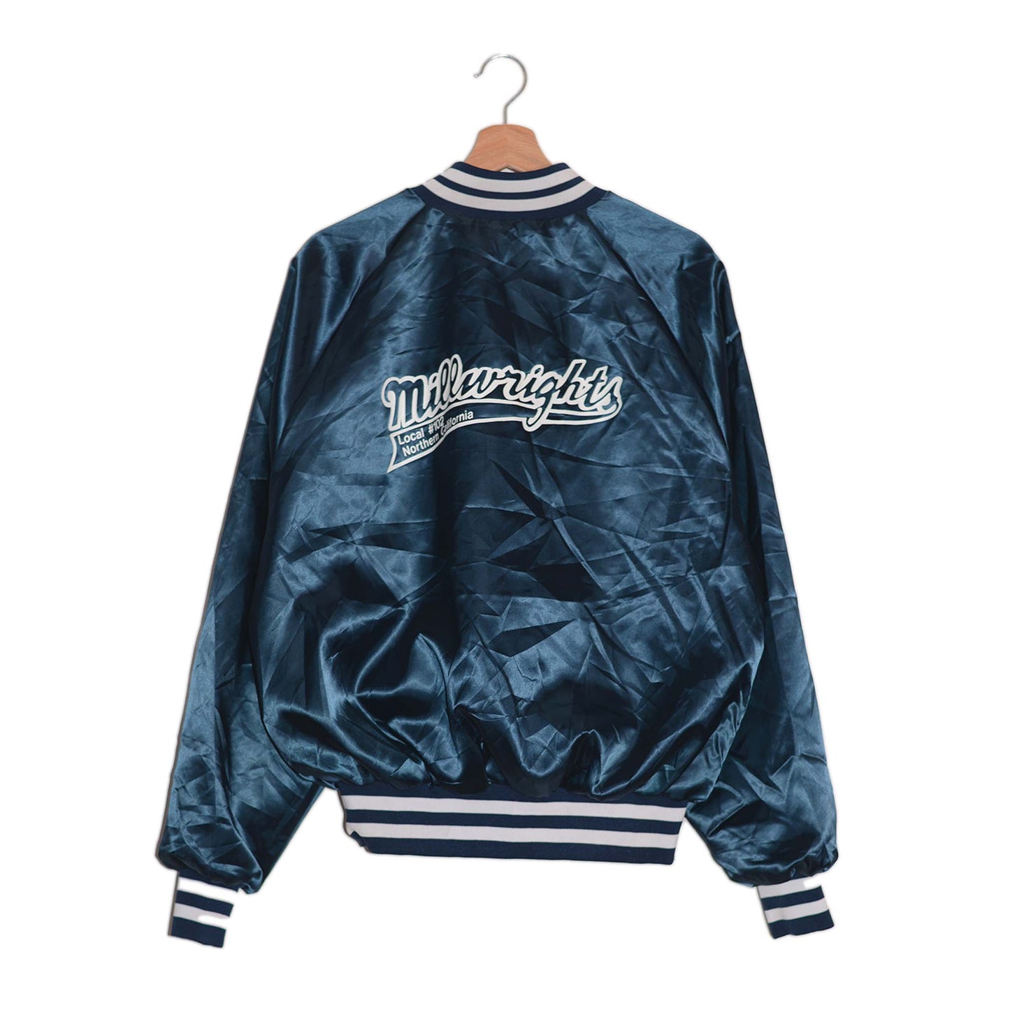 Millwrights Vintage Satin College Jacket Blue – L