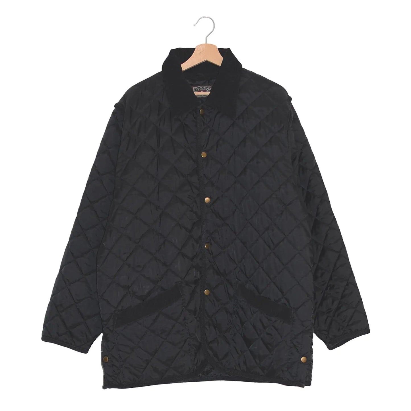 Black Quilted Jacket with Removable Sleeves - XL