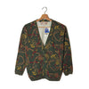 Cardigan Vintage Stampa Equestre Verde Made in Italy - S