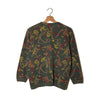 Cardigan Vintage Stampa Equestre Verde Made in Italy - S