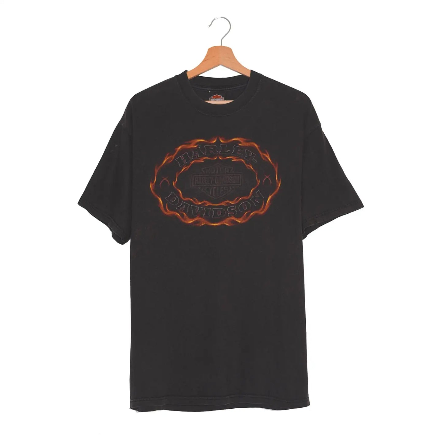 Harley-Davidson T-Shirt Bike Town Ohio Flames - L