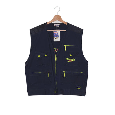 Reebok Vintage Gilet Cargo Multipocket Navy Neon XL