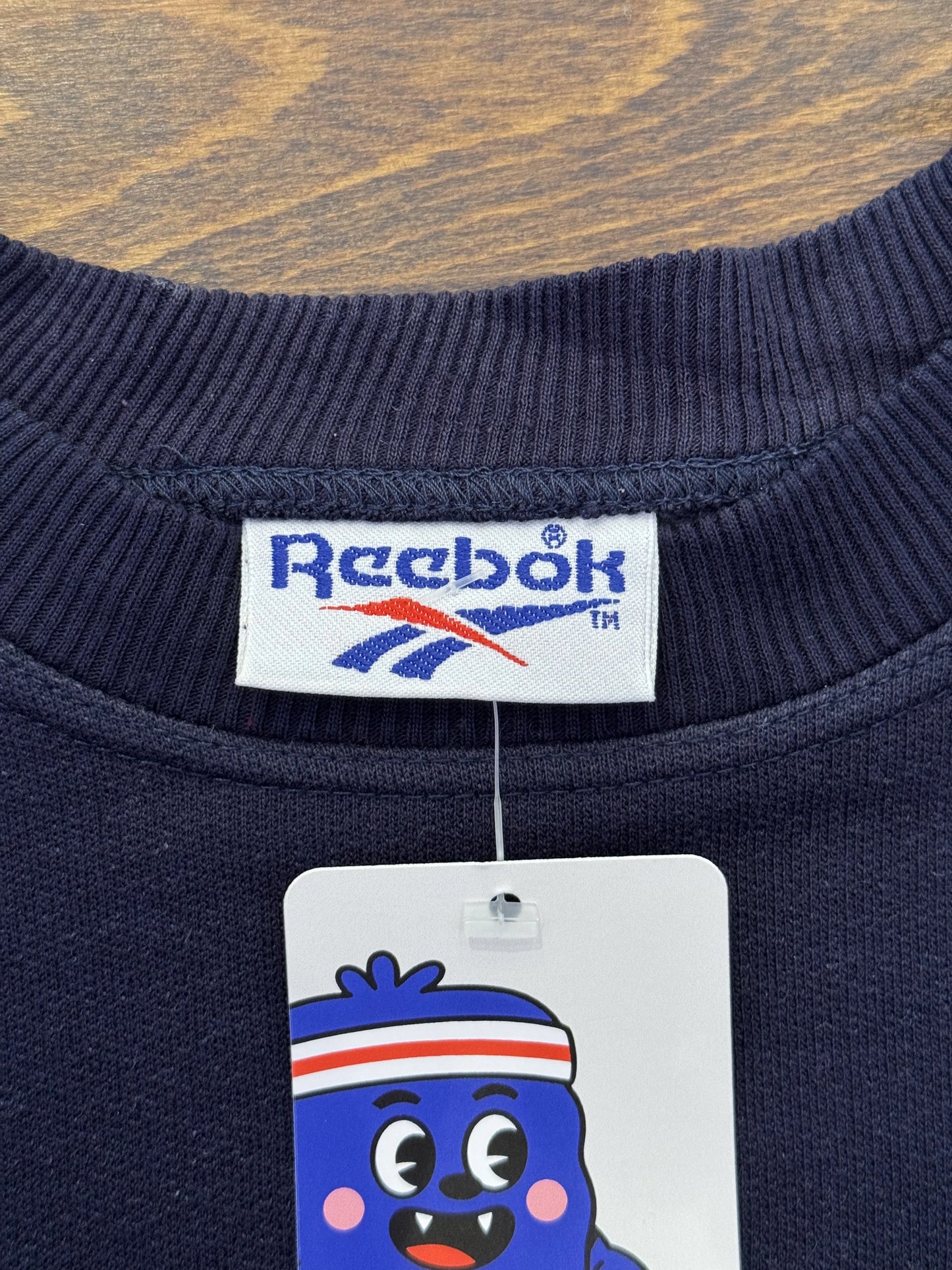 Felpa Vintage Reebok Crewneck Navy Anni '90 – Logo Ricamato – Made in Italy – Taglia S