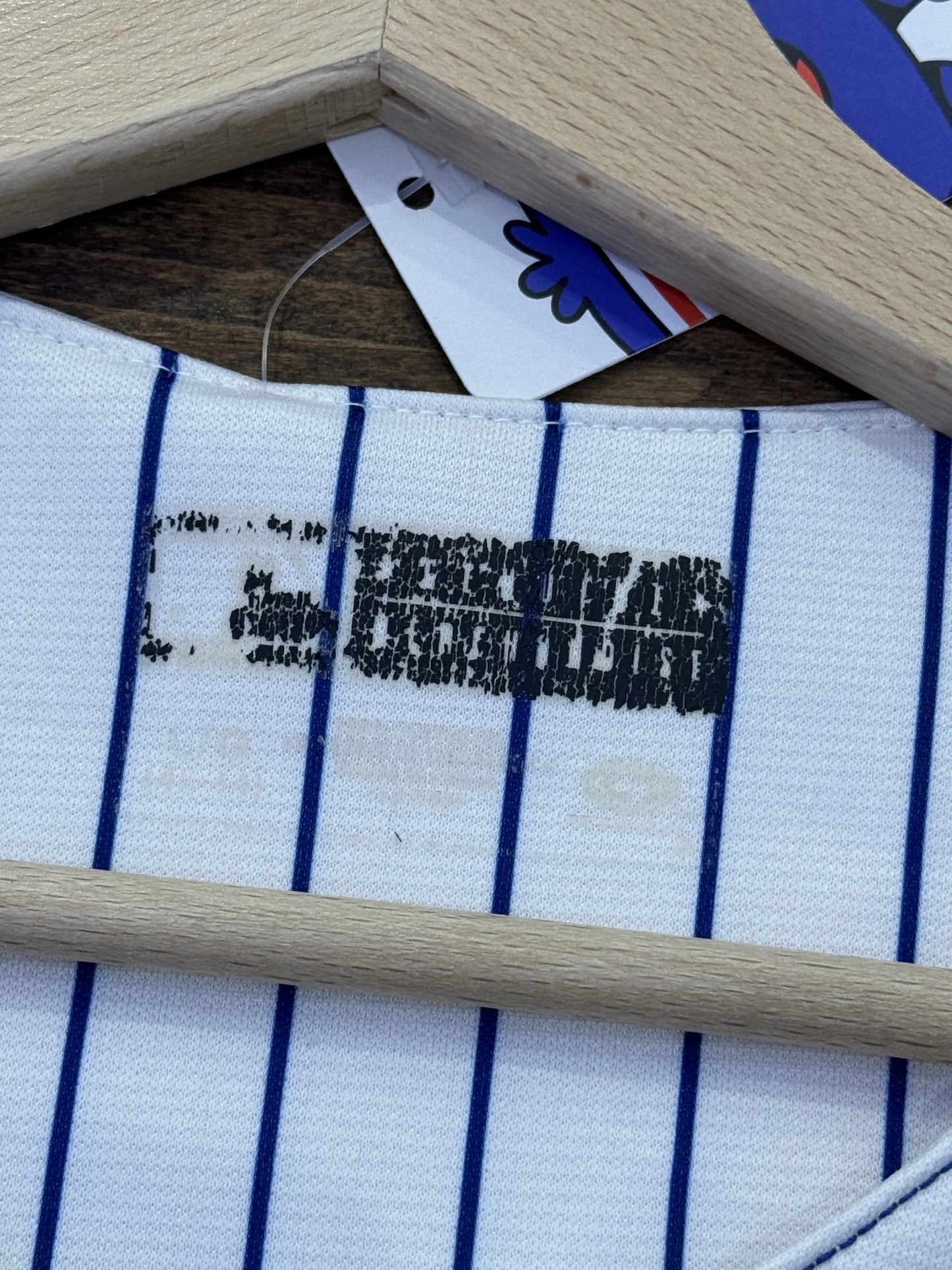 True Fan New York Mets Baseball Jersey Bianca Pinstripe – M 3