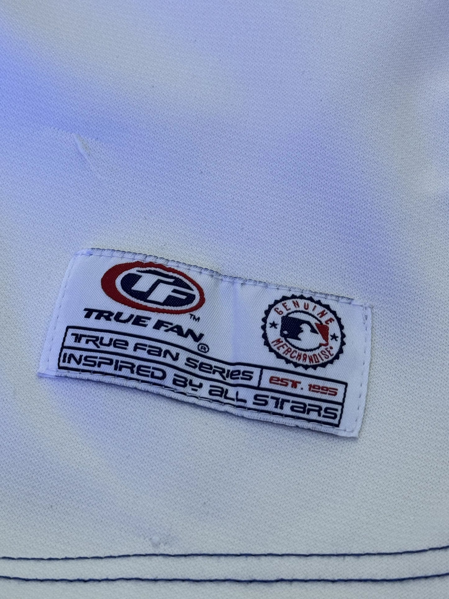 True Fan New York Mets Baseball Jersey Bianca Pinstripe – M 5