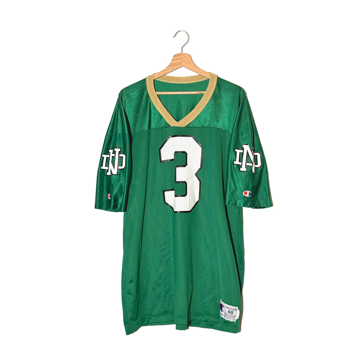 Champion Jersey Football Notre Dame Verde #3 Made in USA 48 XL