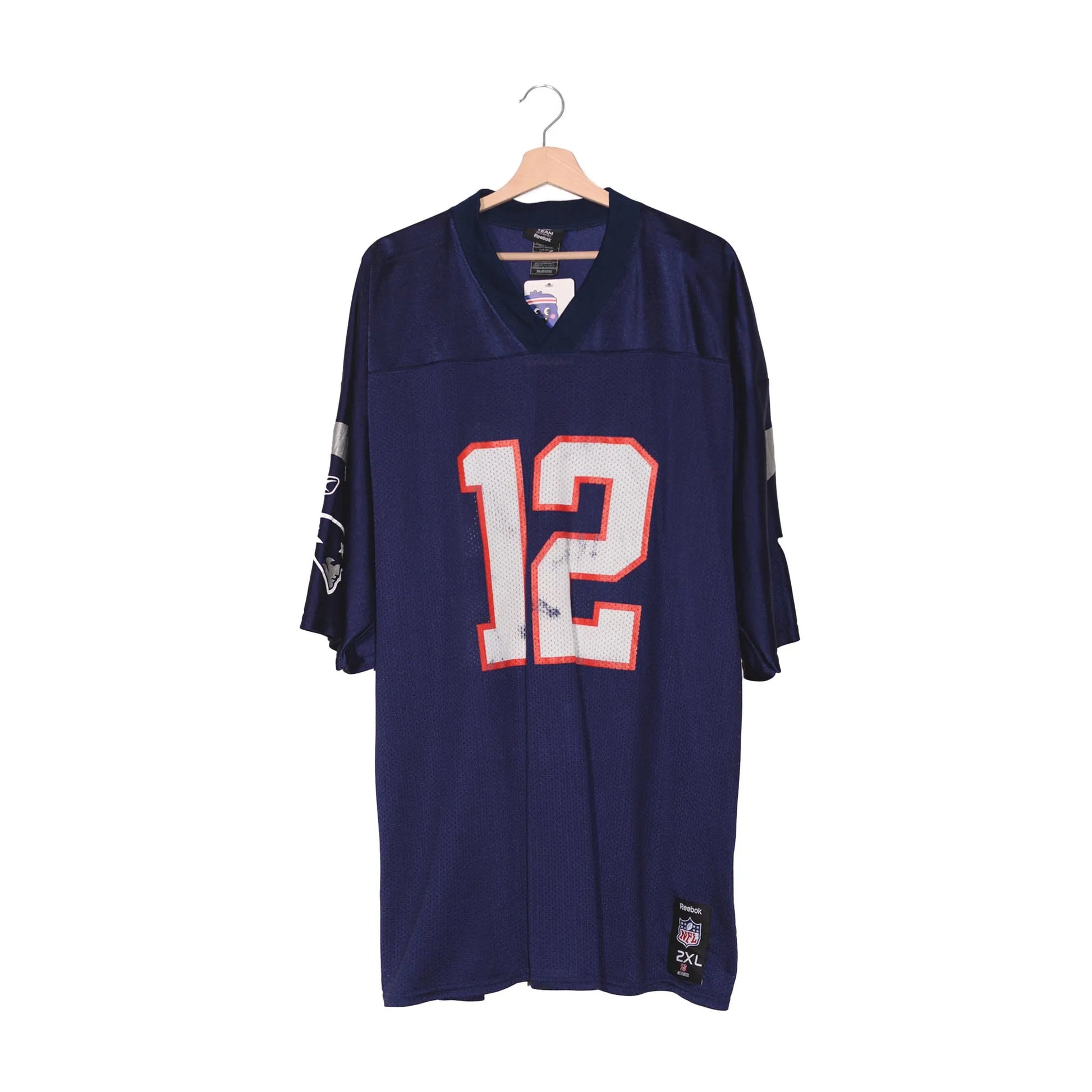 Reebok NFL New England Patriots Tom Brady #12 Blu Navy – 2XL