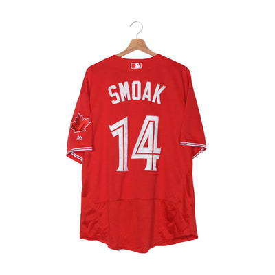 Majestic MLB Toronto Blue Jays Justin Smoak #14 Rossa – Flex Base – 48 2