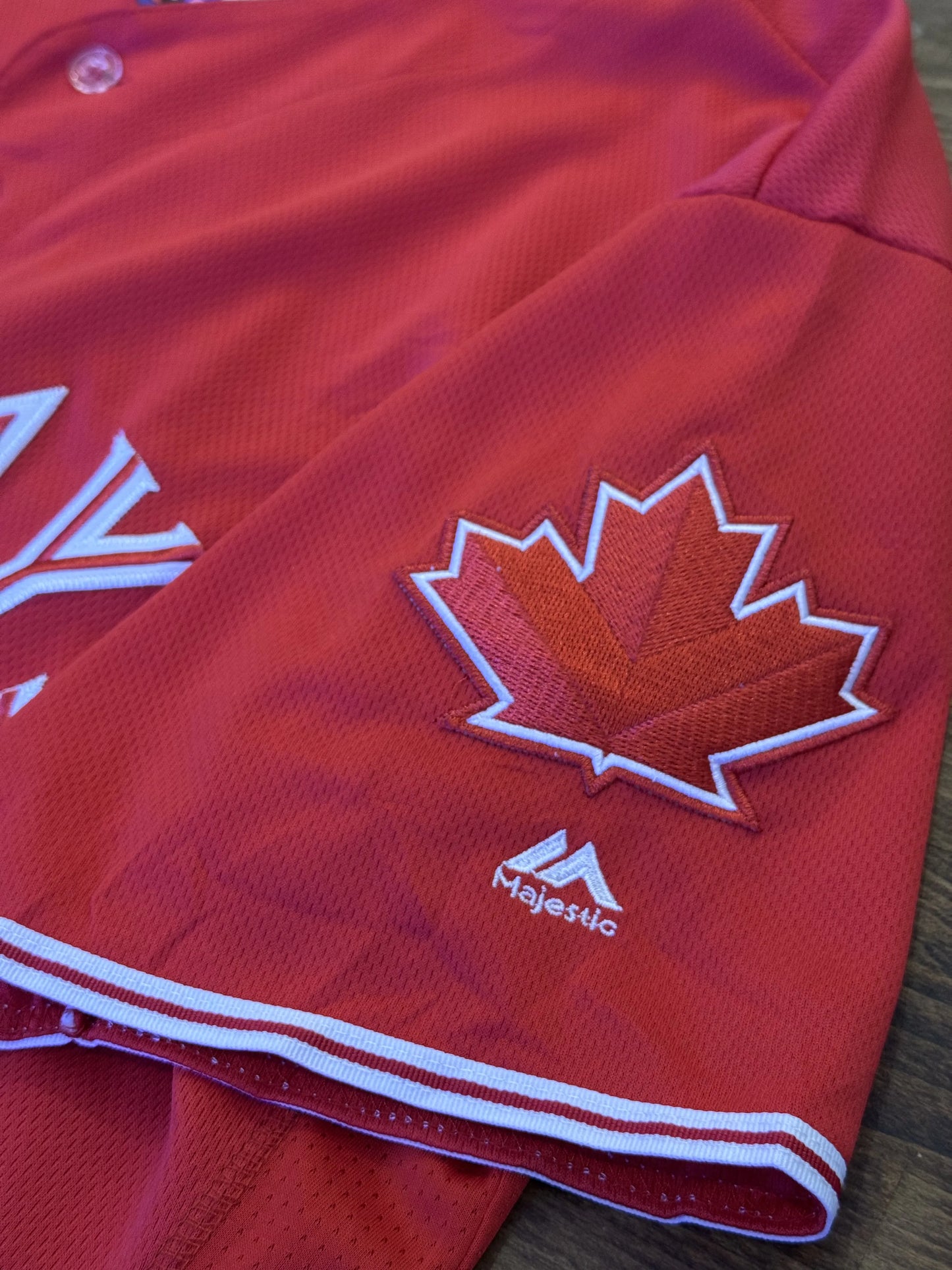 Majestic MLB Toronto Blue Jays Justin Smoak #14 Rossa – Flex Base – 48 3