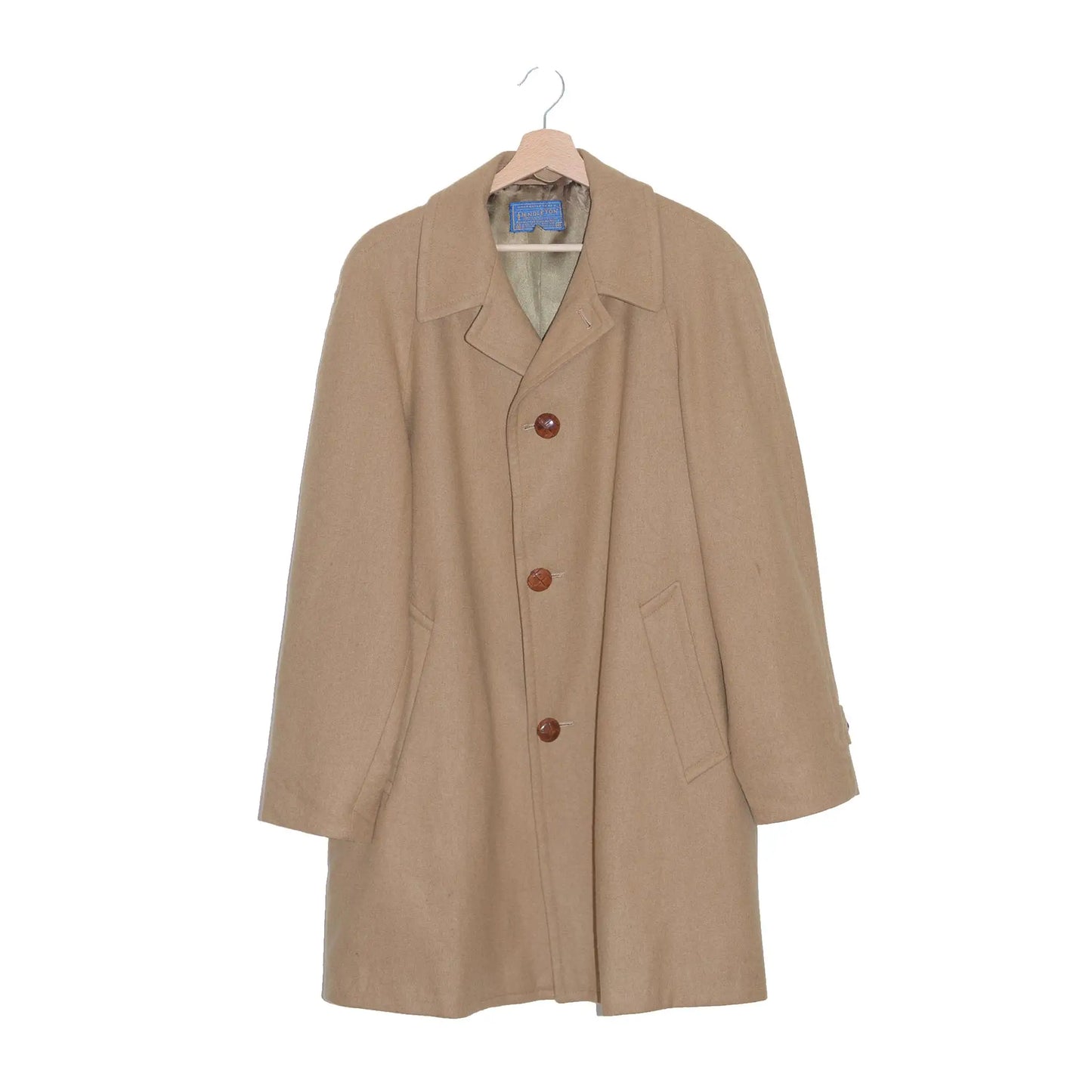 Pendleton Vintage '80s Virgin Wool Camel Car Coat 