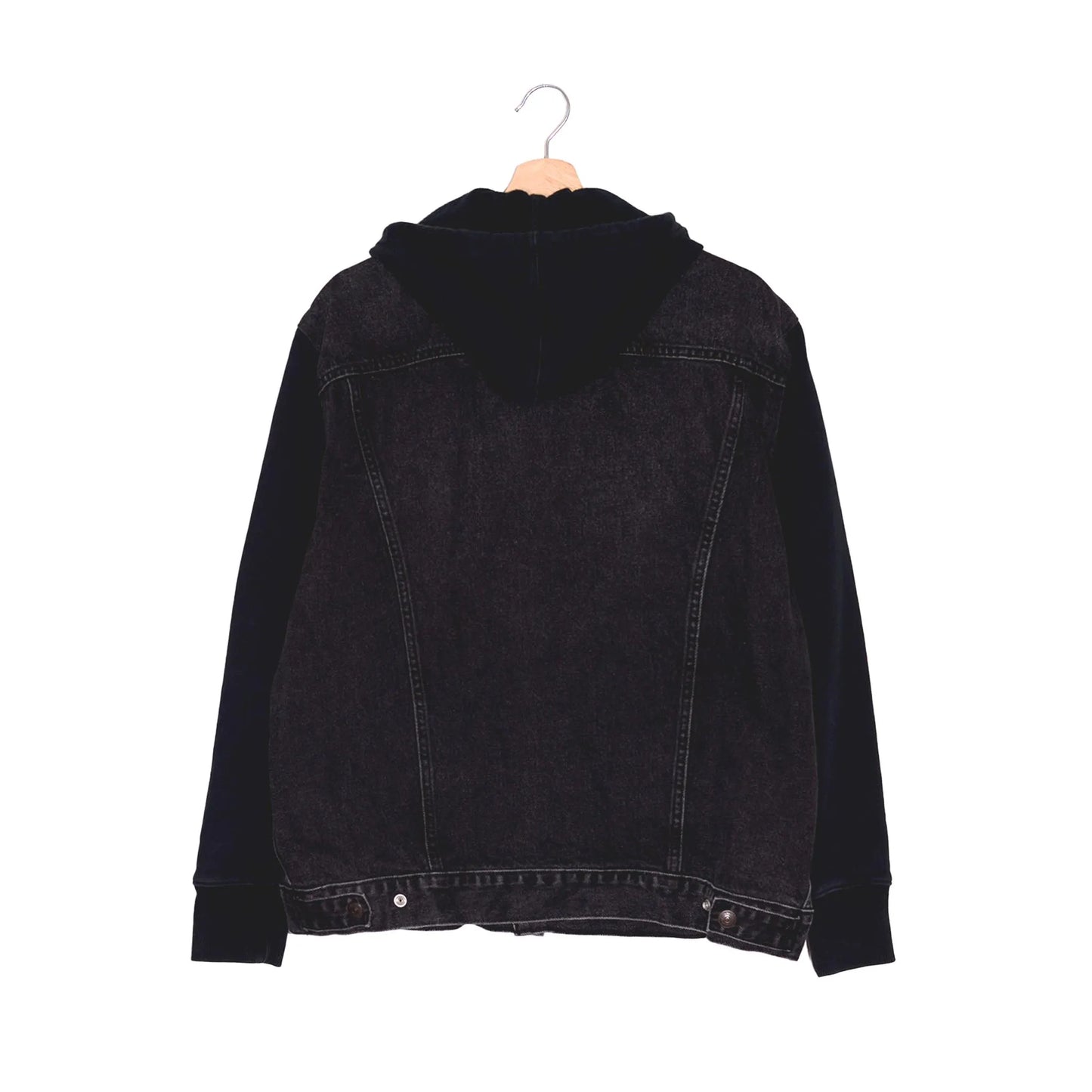 Giacca Jeans Levi's Trucker Vintage Fit Nera con Cappuccio Pile – L