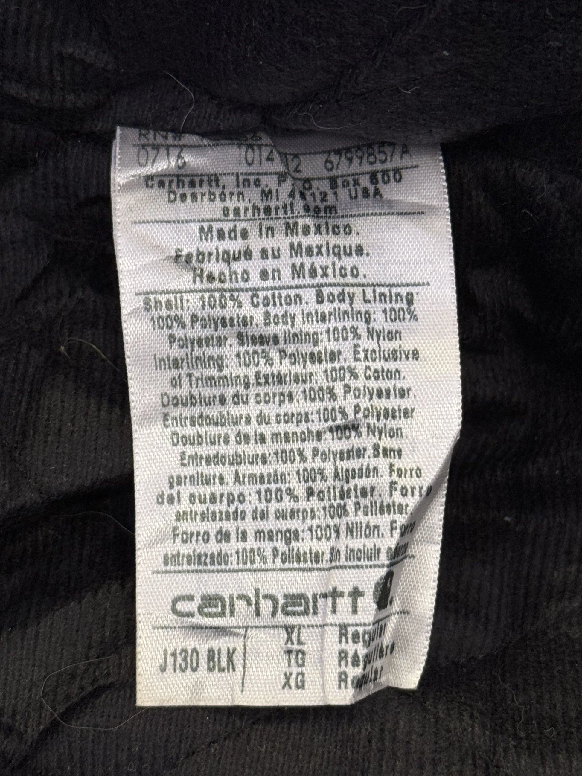 Carhartt Active J130 Duck Canvas Nera – Made in Mexico – XL 5