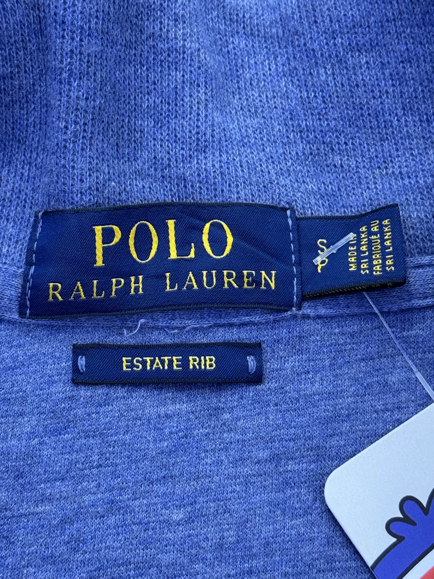 Felpa Half-Zip Polo Ralph Lauren Estate Rib Blu Melange – Pony Ricamato – Taglia S