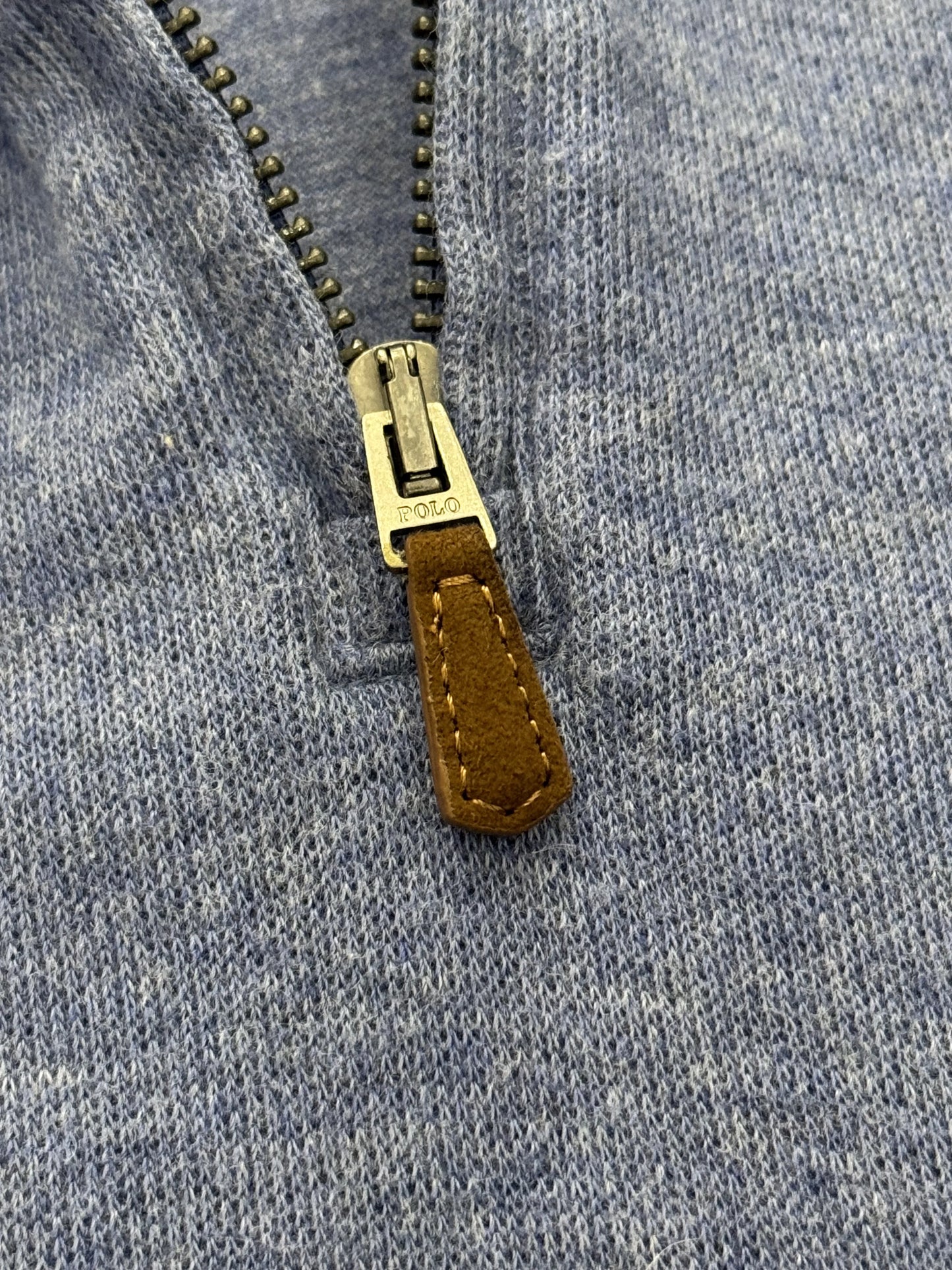 Felpa Half-Zip Polo Ralph Lauren Estate Rib Blu Melange – Pony Ricamato – Taglia S