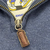 Felpa Half-Zip Polo by Ralph Lauren Vintage Blu Denim Melange – Pony Rosso – Taglia L