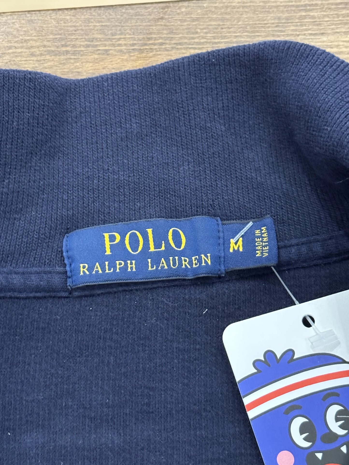 Felpa Half-Zip Polo Ralph Lauren Navy – Pony Rosso – Zip con Linguetta in Pelle – Taglia M