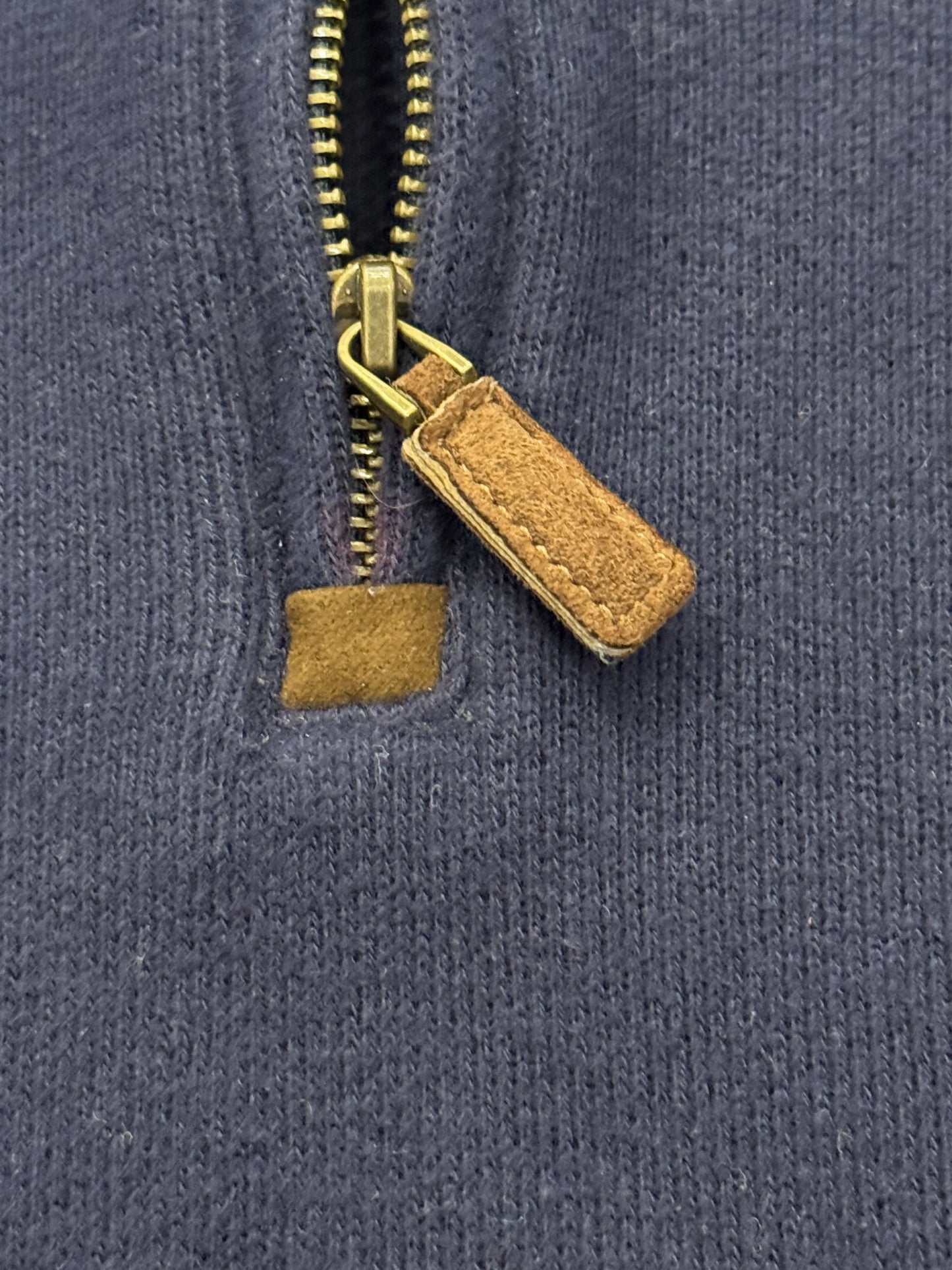 Felpa Half-Zip Polo Ralph Lauren Navy – Pony Rosso – Zip con Linguetta in Pelle – Taglia XL