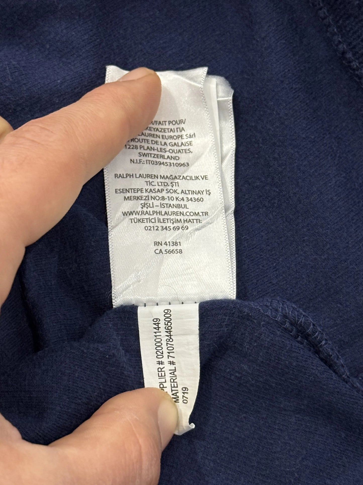 Felpa Half-Zip Polo Ralph Lauren Estate Rib Navy – Pony Rosso – Cursore POLO Inciso – Taglia L