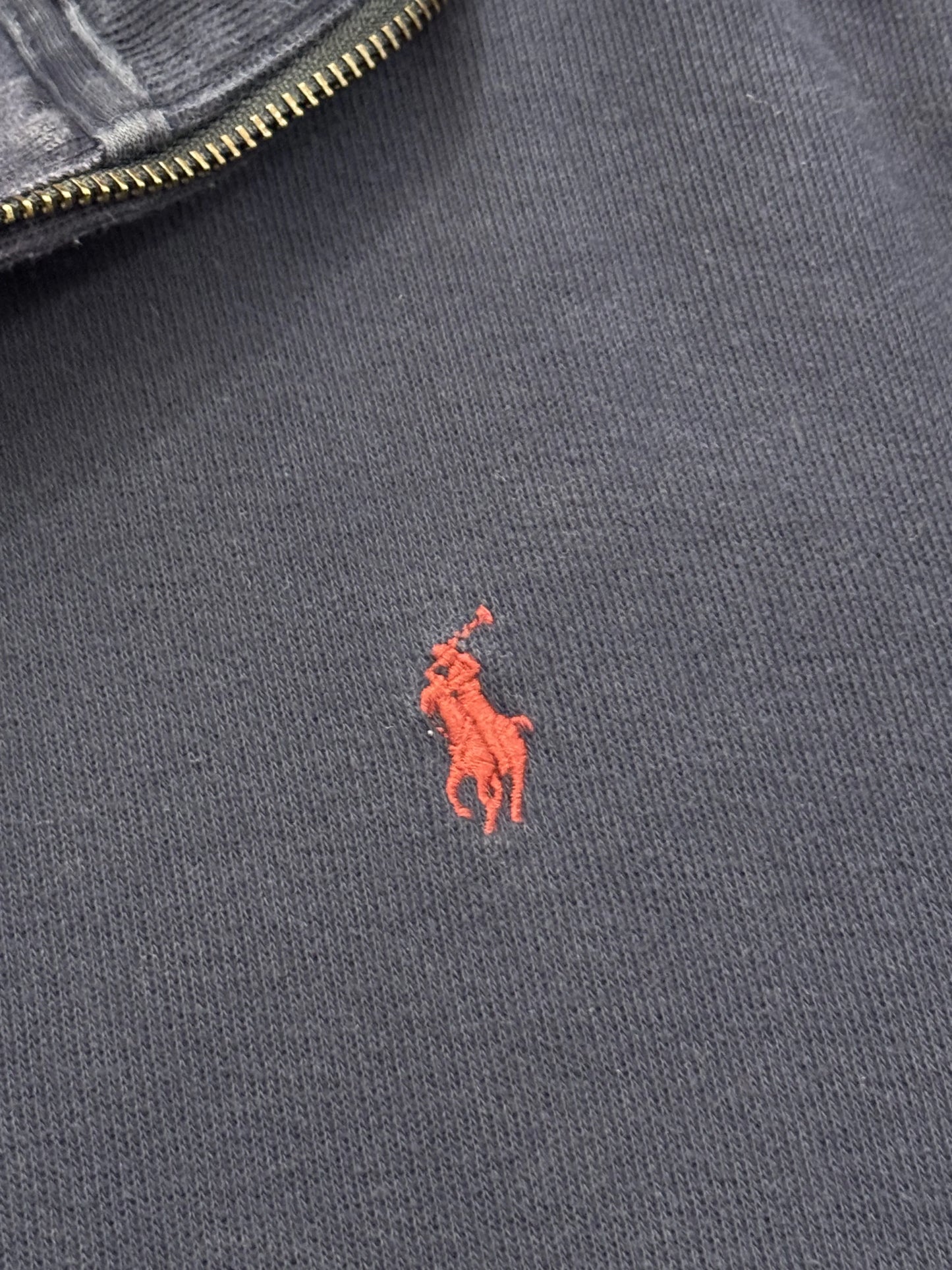 Felpa Half-Zip Polo Ralph Lauren Estate Rib Navy – Pony Rosso – Cursore POLO Inciso – Taglia L