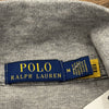Felpa Half-Zip Polo Ralph Lauren Grigio Melange – Pony Blu Navy – Zip in Pelle – Taglia M