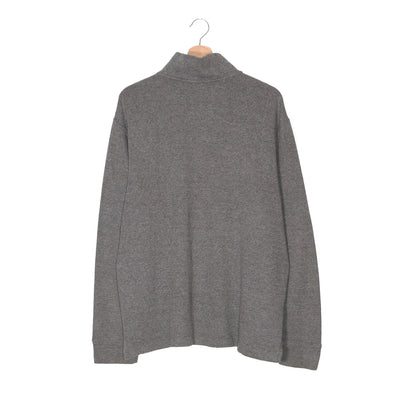 Felpa Half-Zip Polo Ralph Lauren Grigio Melange – Pony Cuoio – Tono su Tono – Taglia L