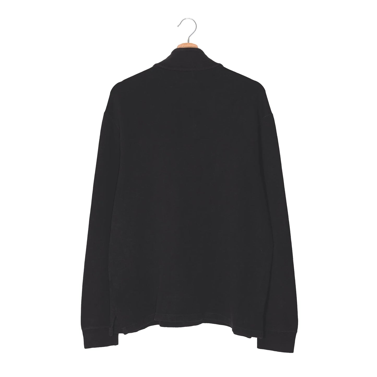 Felpa Half-Zip Polo by Ralph Lauren Vintage Nero – Pony Blu – Tessuto Waffle – Taglia M