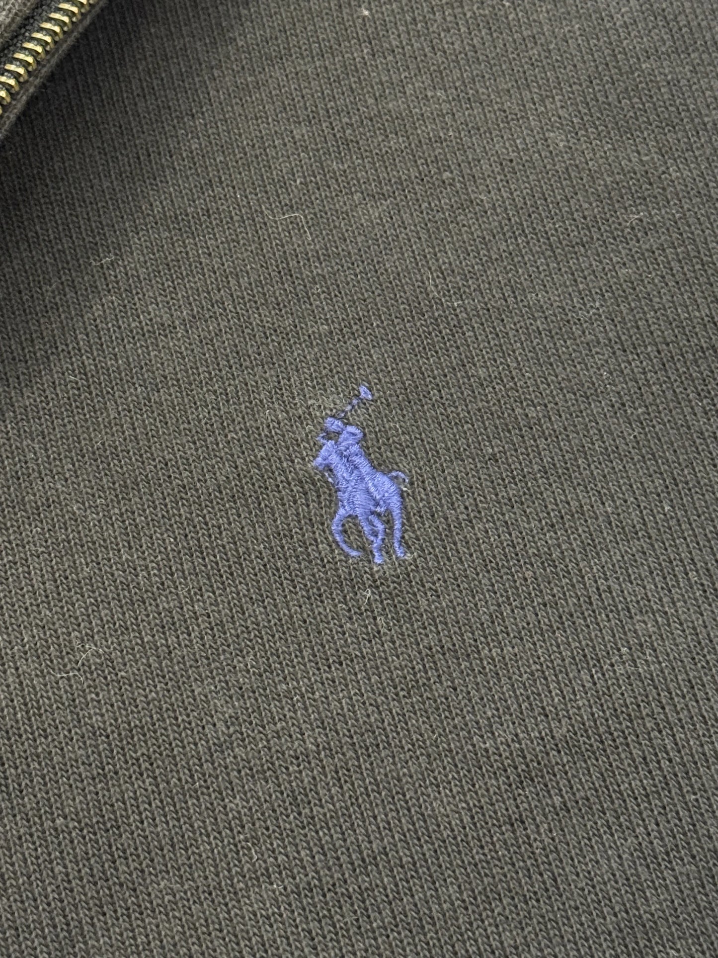 Felpa Half-Zip Polo by Ralph Lauren Vintage Nero – Pony Blu – Tessuto Waffle – Taglia M