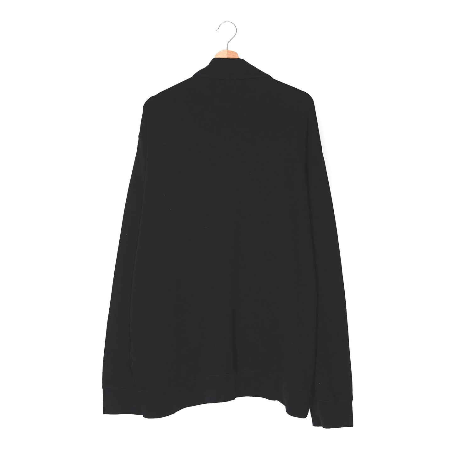 Felpa Half-Zip Polo Ralph Lauren Nero – Pony Grigio Tono su Tono – XXL