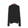 Felpa Half-Zip Polo Ralph Lauren Nero Cable Knit – Zip Ottone Pony Rosso – L