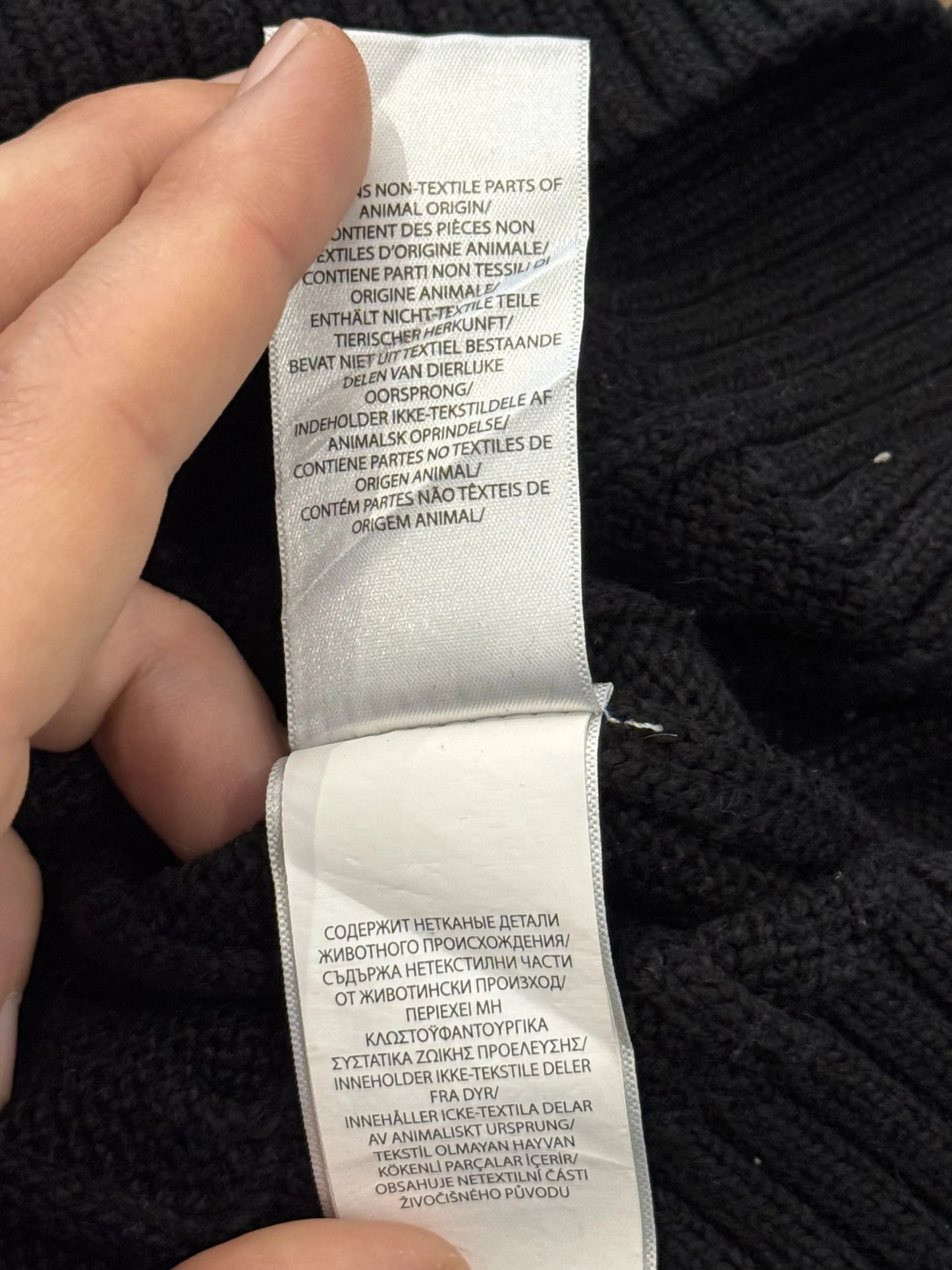 Felpa Half-Zip Polo Ralph Lauren Nero Cable Knit – Zip Ottone Pony Rosso – L