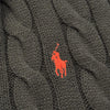 Felpa Half-Zip Polo Ralph Lauren Nero Cable Knit – Zip Ottone Pony Rosso – L