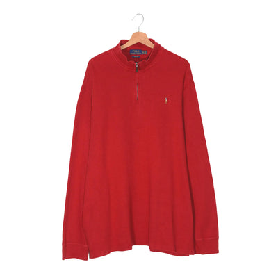 Felpa Half-Zip Polo Ralph Lauren Estate Rib Rosso – Pony Multicolor – XXL