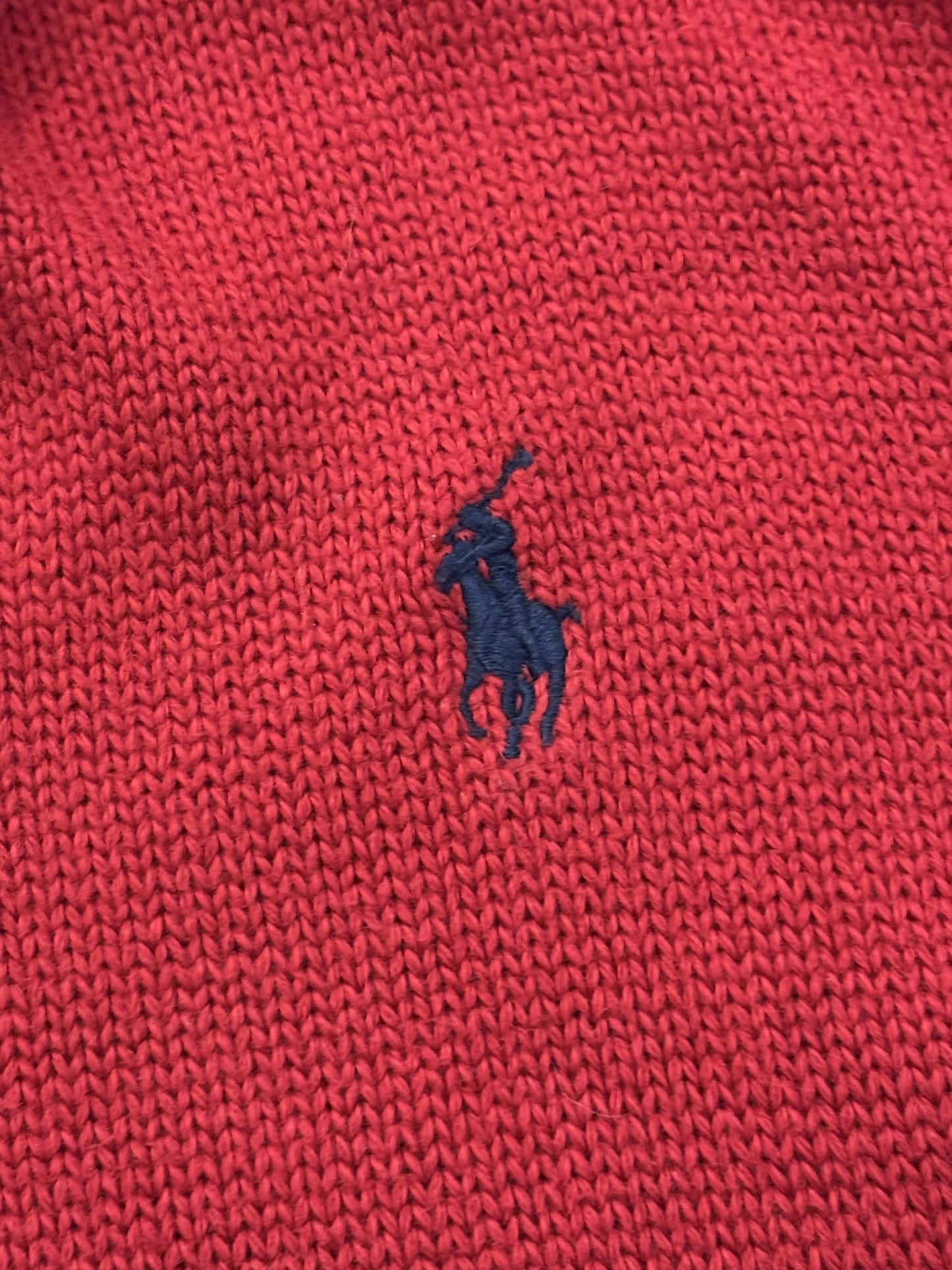 Felpa Half-Zip Polo Ralph Lauren Rosso Knit – Pony Navy – XL