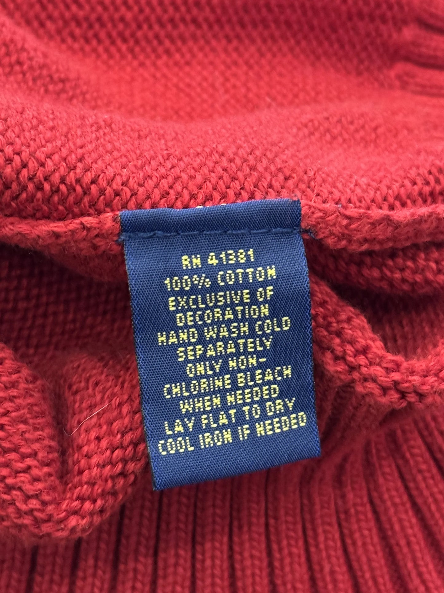 Felpa Half-Zip Polo Ralph Lauren Rosso Knit – Pony Navy – XL