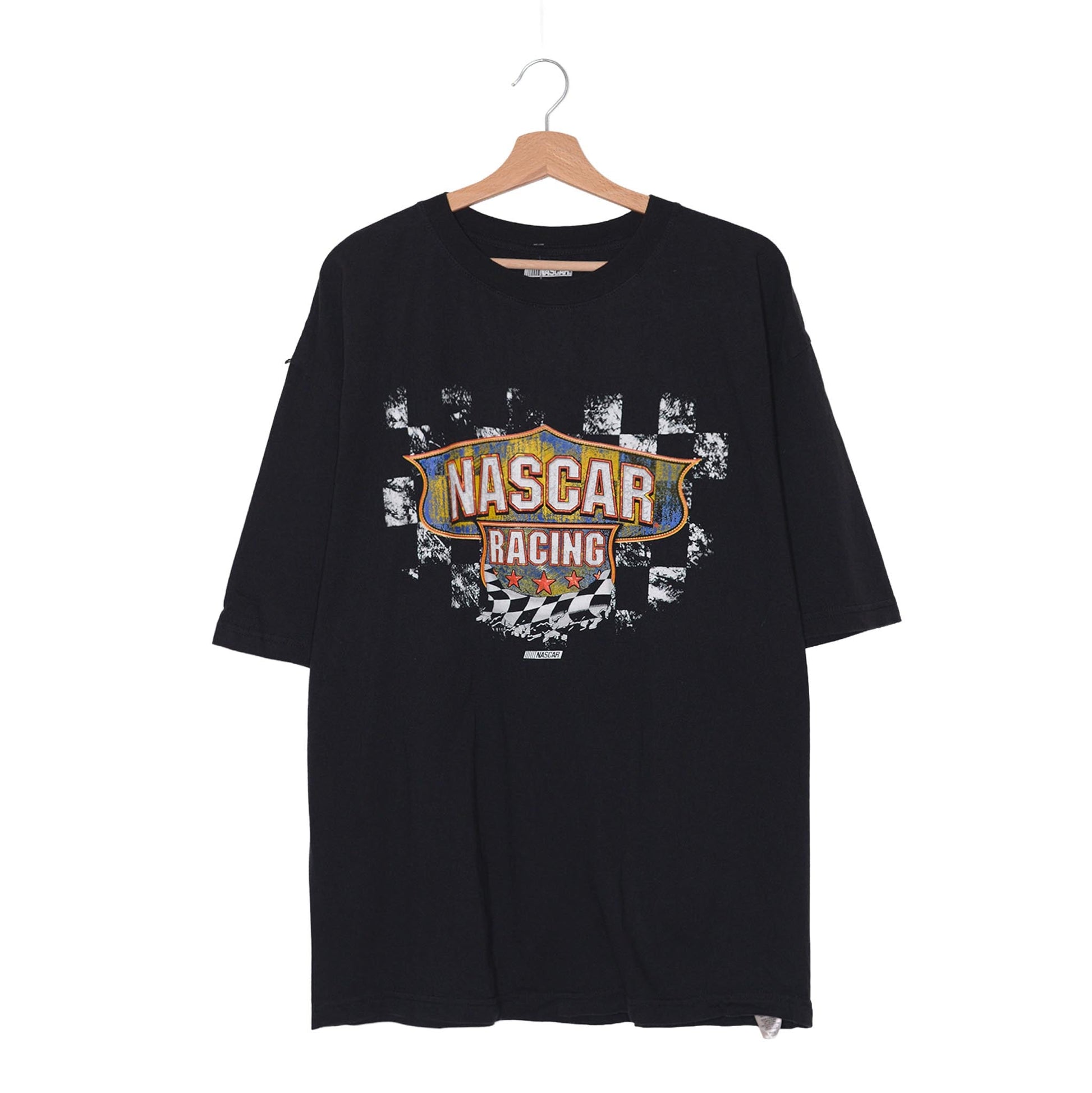 NASCAR Racing T-Shirt Logo Vintage Nera Faded – 2XL