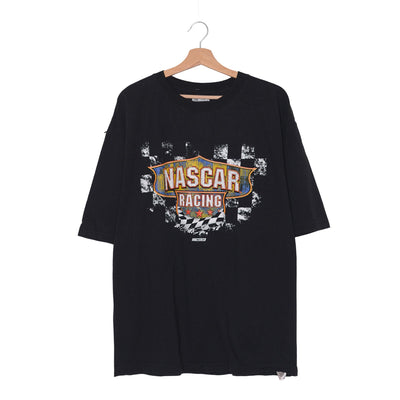 NASCAR Racing T-Shirt Logo Vintage Nera Faded – 2XL
