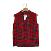 Gilet Tartan Scozzese Lana Fresca Smanicato Vintage M
